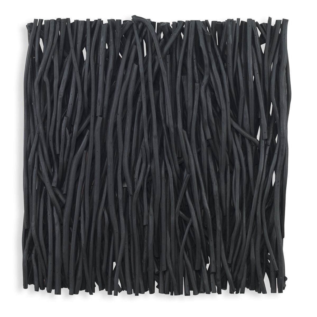 Gathered Teak Square Wood Wall Decor, Black - transform your walls with stylish wall decor | Image 1 | InSTYLE Home & Rugs