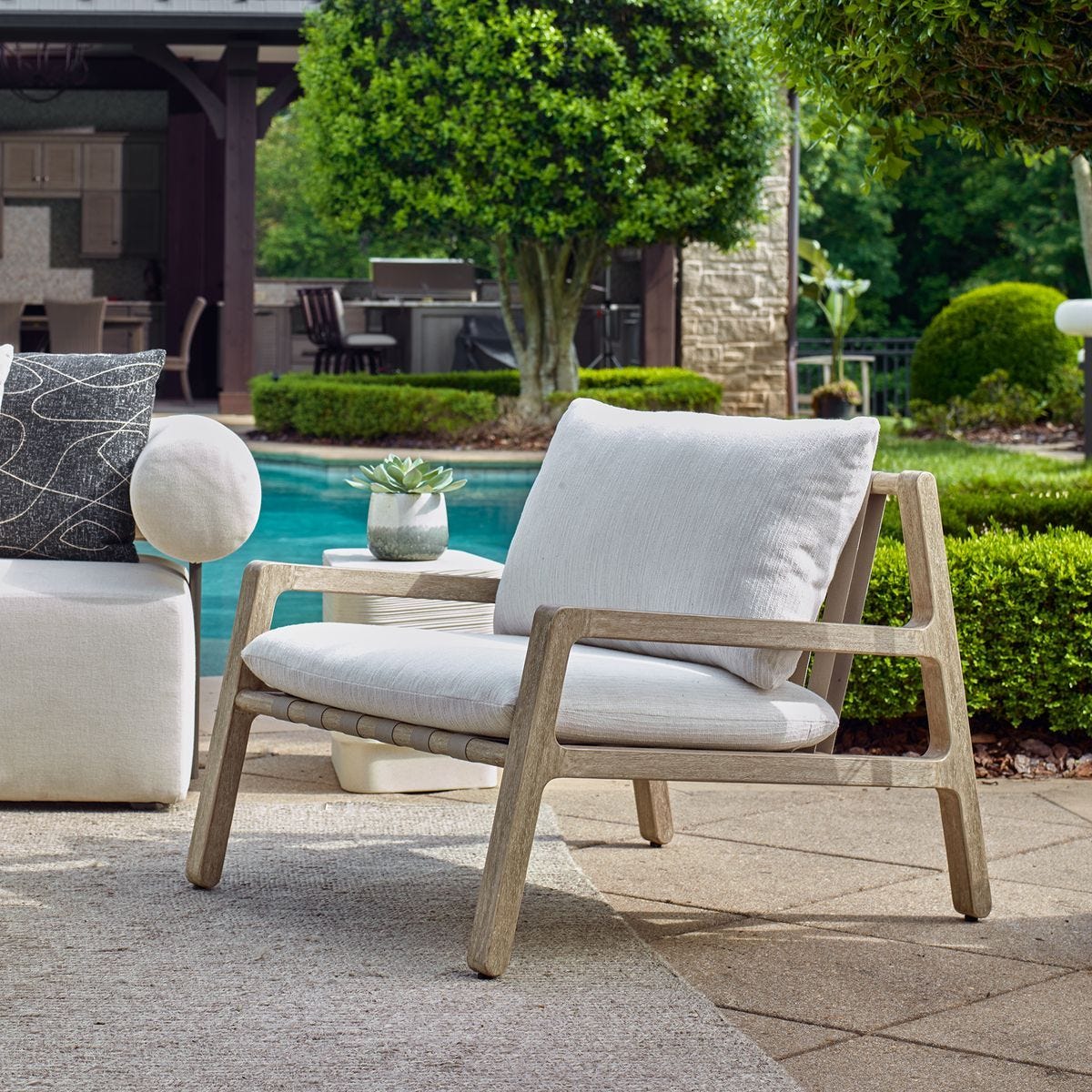 Strapped Outdoor Lounge Chair - perfect for casual unwinding | Image 1 | InSTYLE Home & Rugs