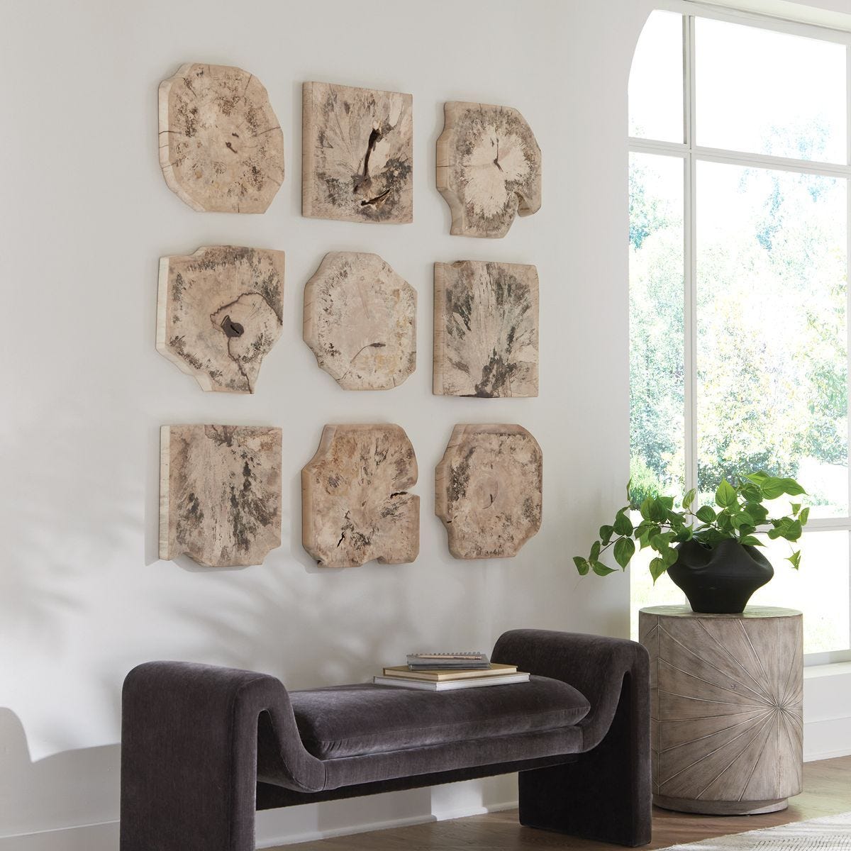 Bahati Wood Wall Decor, Bleached, S/9 - find the perfect pieces to complement your interior design | Image 1 | InSTYLE Home & Rugs