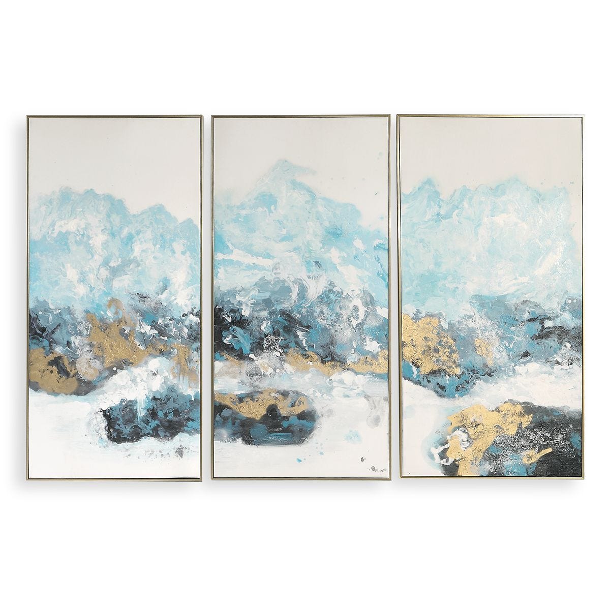Crashing Waves Hand Painted Canvases, S/3 - bold and creative art for unique interior décor | Image 1 | InSTYLE Home & Rugs