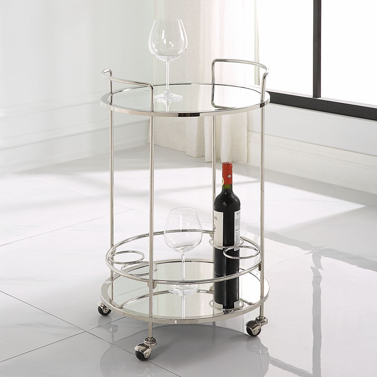 Spritz Bar Cart - compact bar cart for small spaces and home entertainment | Image 2 | InSTYLE Home & Rugs