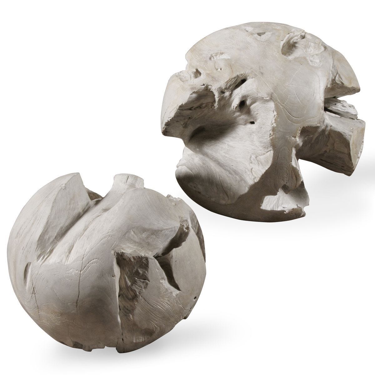 Ermanno Teak Indoor-Outdoor Balls, S/2 - modern accessories for a personalized living space | Image 1 | InSTYLE Home & Rugs