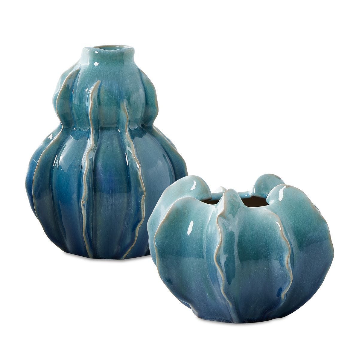 Ocean Wave Indoor-Outdoor Vases, S/2 - decor accents and accessories for every room | Image 1 | InSTYLE Home & Rugs