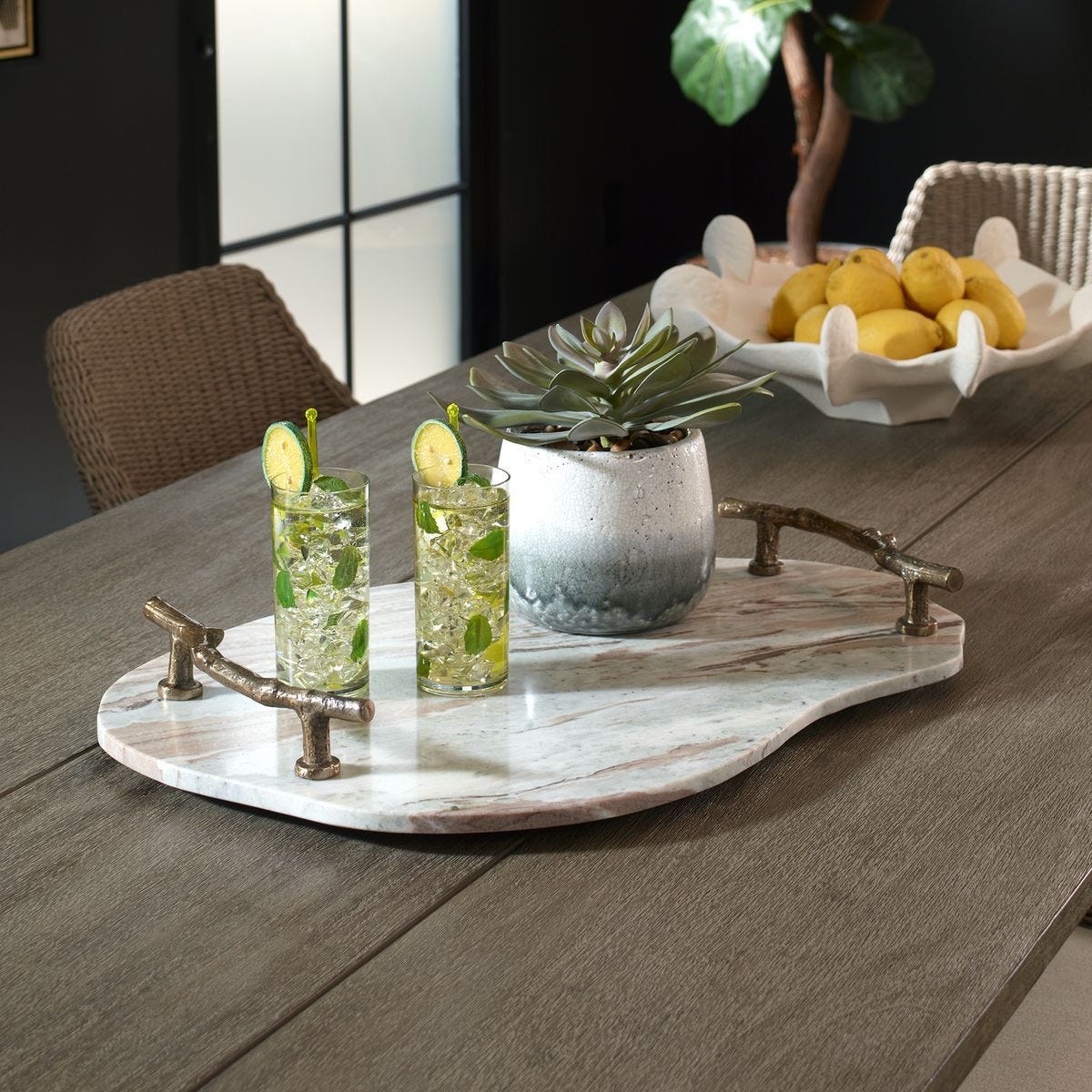 Stone and Twig Indoor-Outdoor Tray - stylish tray to organize and display your favorite items | Image 1 | InSTYLE Home & Rugs