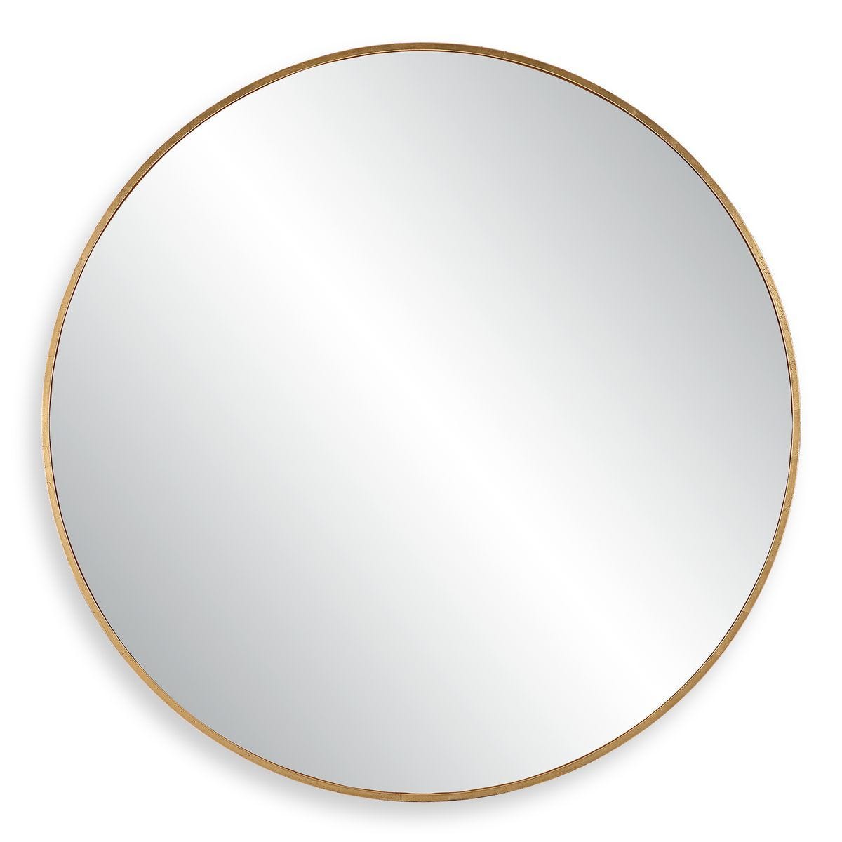 Junius Large Round Mirror, Gold - perfect for enhancing light and creating a sense of space | Image 1 | InSTYLE Home & Rugs