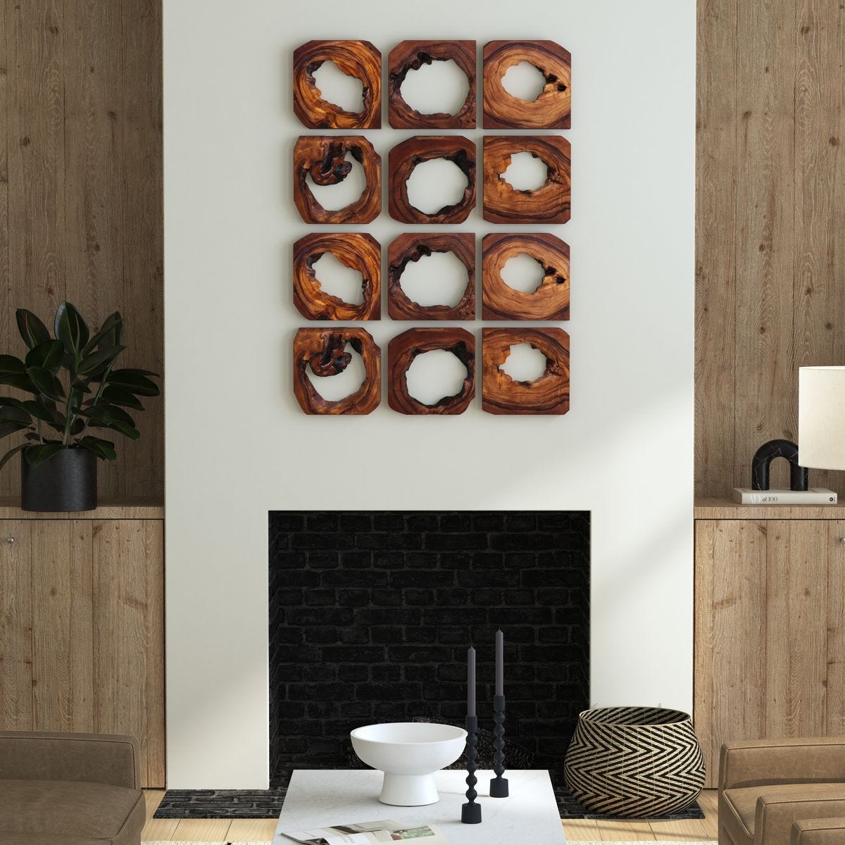 Adlai Wood Wall Decor, S/6 - from framed art to mirrors, create a focal point in any room | Image 1 | InSTYLE Home & Rugs
