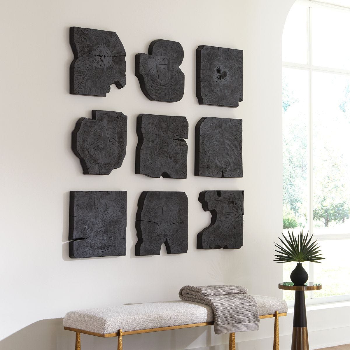 Bahati Wood Wall Decor, Black, S/9 - from framed art to mirrors, create a focal point in any room | Image 1 | InSTYLE Home & Rugs