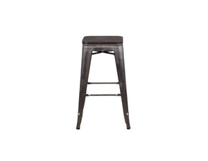 Rochelle Backless Stools with Wood Seat - 16-N1026W-CGM | InSTYLE Home & Rugs