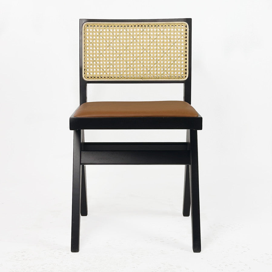 Terra Chair with Upholstered Seat - 16-N0308U-BK3003 | InSTYLE Home & Rugs