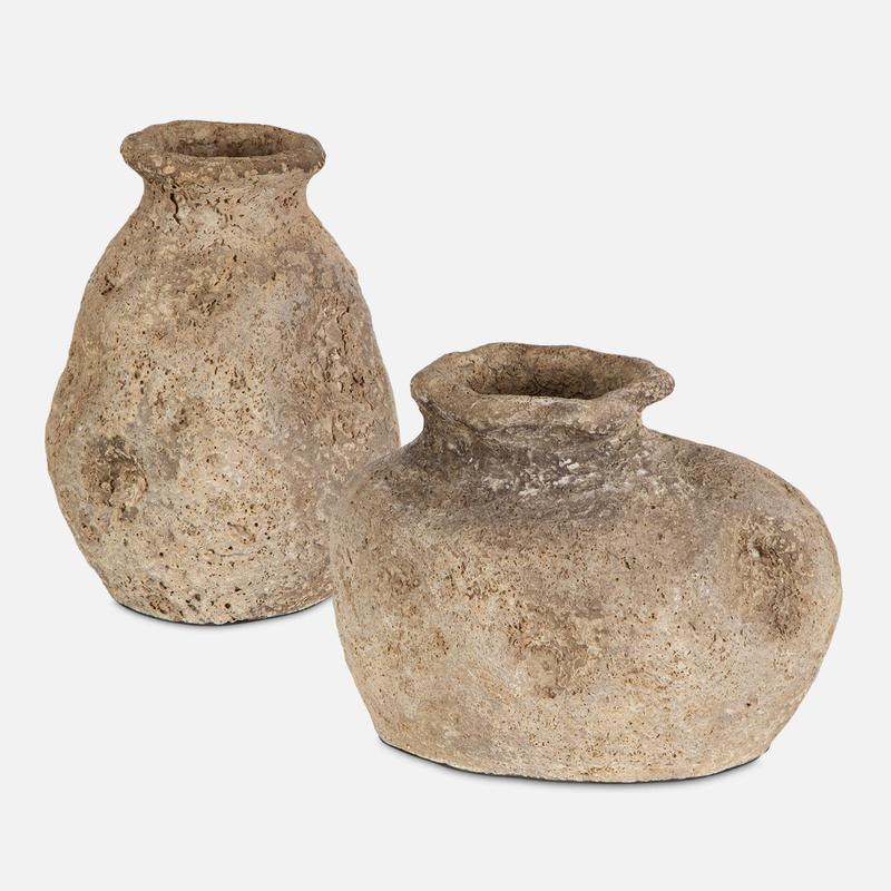 Ancient Echos Indoor-Outdoor Vases, S/2 - stylish home accessories to complete your decor | Image 1 | InSTYLE Home & Rugs