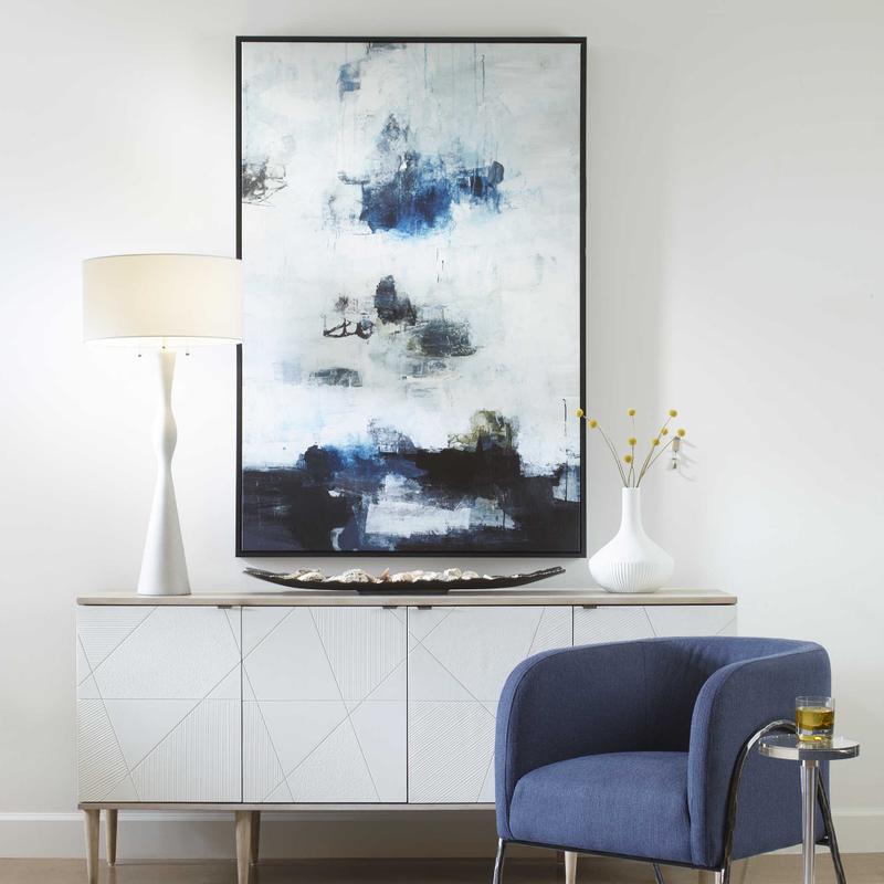 Black And Blue Framed Canvas - timeless artwork that brings character to any space | Image 1 | InSTYLE Home & Rugs