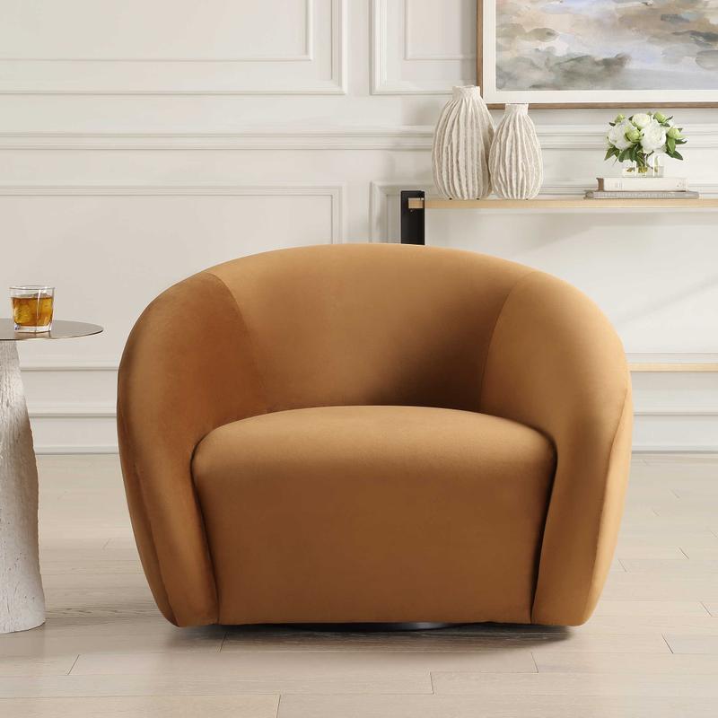 DeSoto Swivel Chair, Hazlenut - comfortable seating for dining and office spaces | Image 1 | InSTYLE Home & Rugs