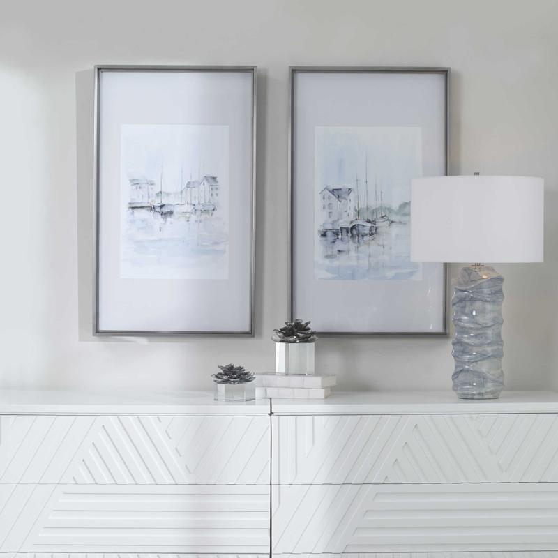 New England Port Framed Prints, S/2 - eye-catching art pieces to enhance your home design | Image 1 | InSTYLE Home & Rugs