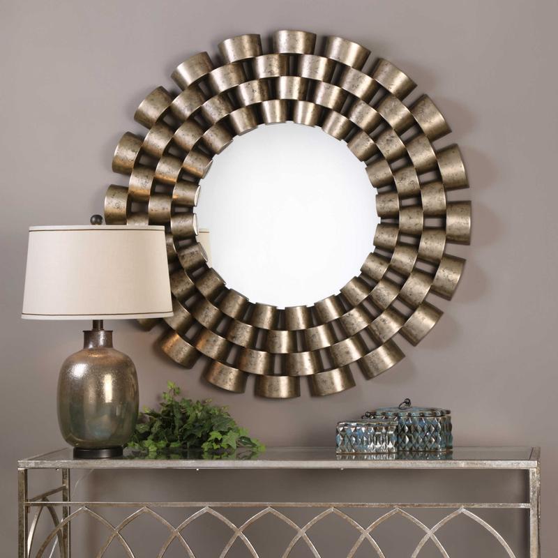 Taurion Round Mirror - modern mirror with sleek design for contemporary interiors | Image 1 | InSTYLE Home & Rugs