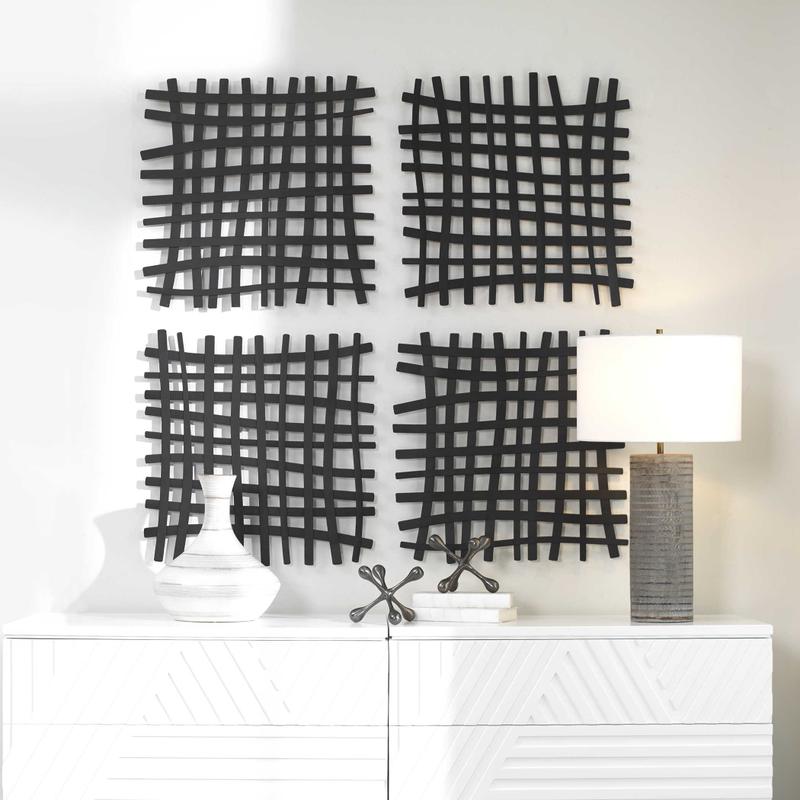 Gridlines Metal Wall Decor, Black - find the perfect pieces to complement your interior design | Image 1 | InSTYLE Home & Rugs