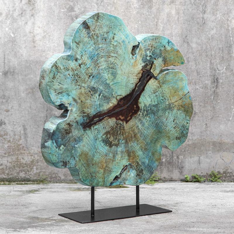 Bahati Wood Sculpture, Blue - transform your walls with stylish wall decor | Image 1 | InSTYLE Home & Rugs