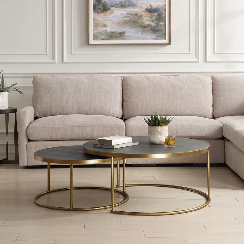 Aragon Nesting Coffee Tables, S/2, Gray - stylish tables for living rooms | Image 1 | InSTYLE Home & Rugs