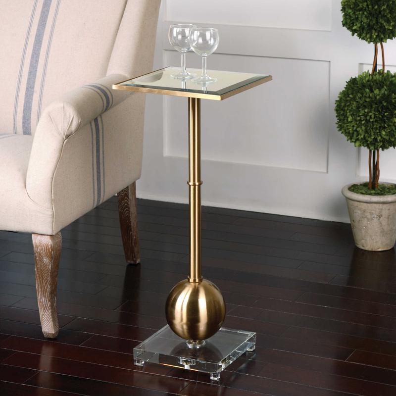 Laton Drink Table, Gold - accent tables for living rooms | Image 1 | InSTYLE Home & Rugs
