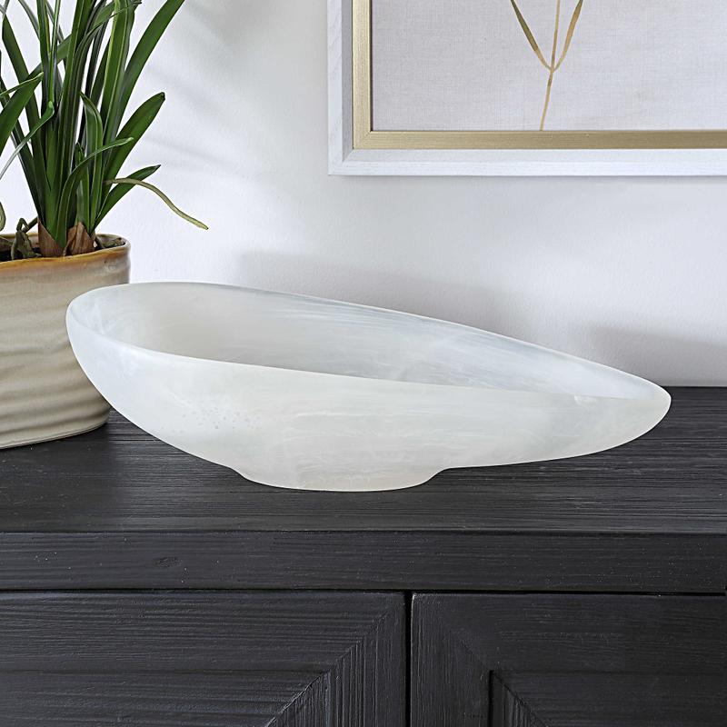 Marchena Bowl, White - modern decorative bowl for displaying fruit or decorative items | Image 1 | InSTYLE Home & Rugs