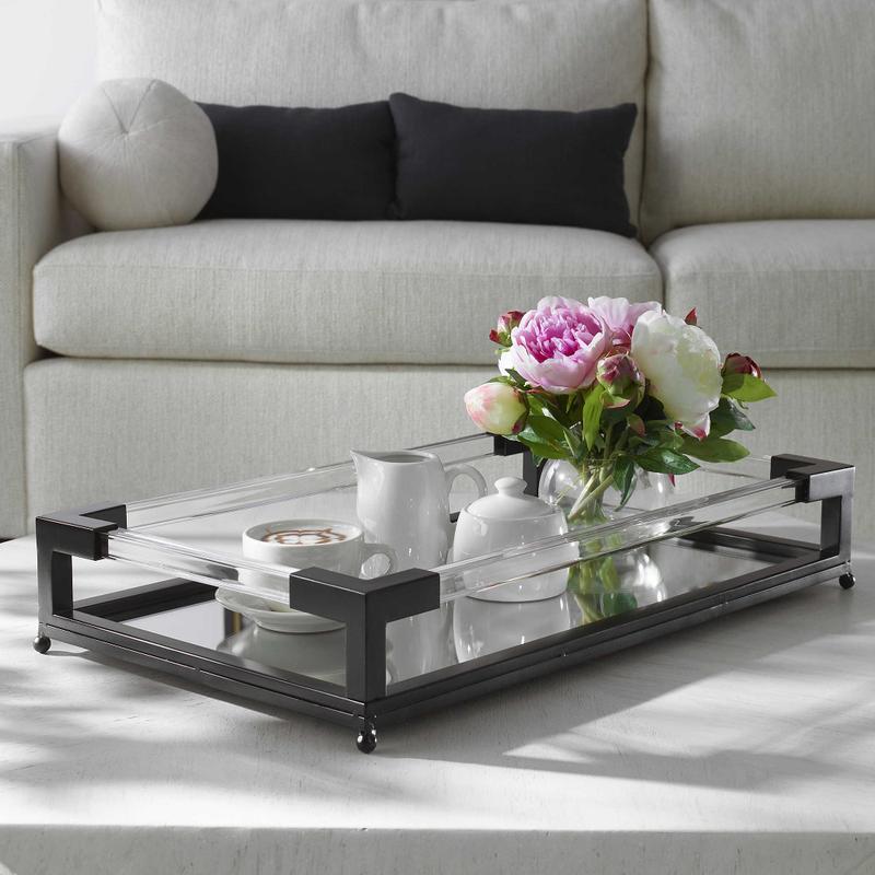 Balkan Tray, Black - perfect for serving or as a decorative centerpiece | Image 1 | InSTYLE Home & Rugs