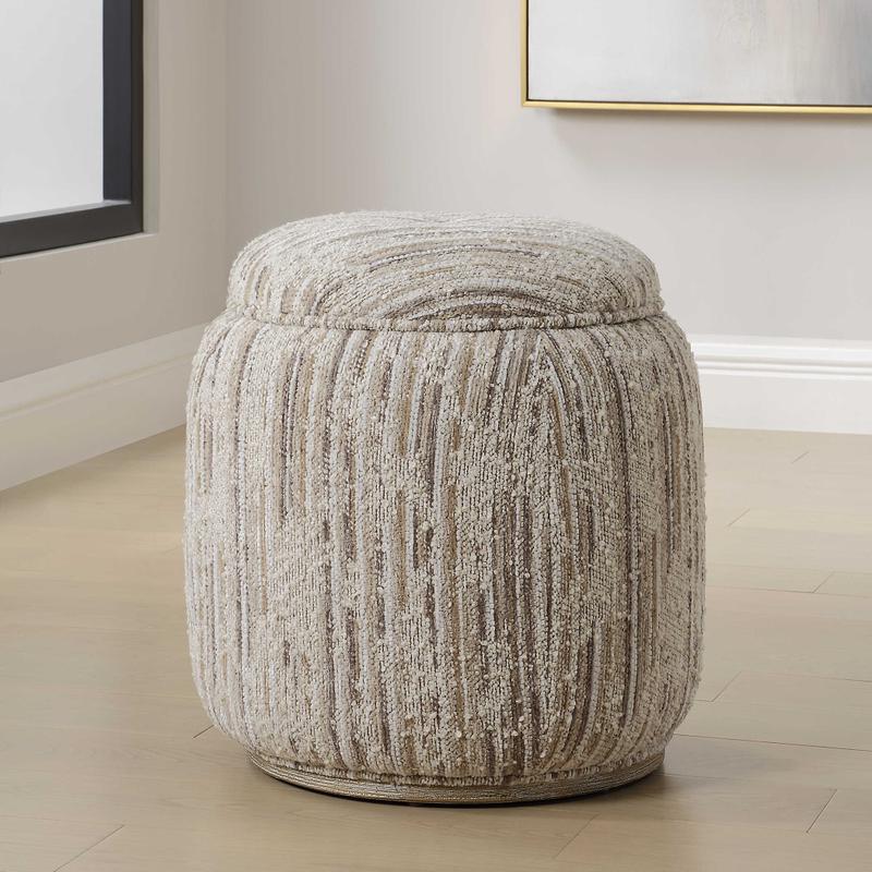 Dialogue Ottoman, Tan - chic ottoman for living rooms | Image 1 | InSTYLE Home & Rugs