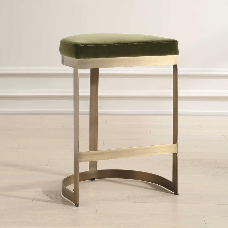 Ivanna Counter Stool, Brass - perfect for modern counters | Image 1 | InSTYLE Home & Rugs