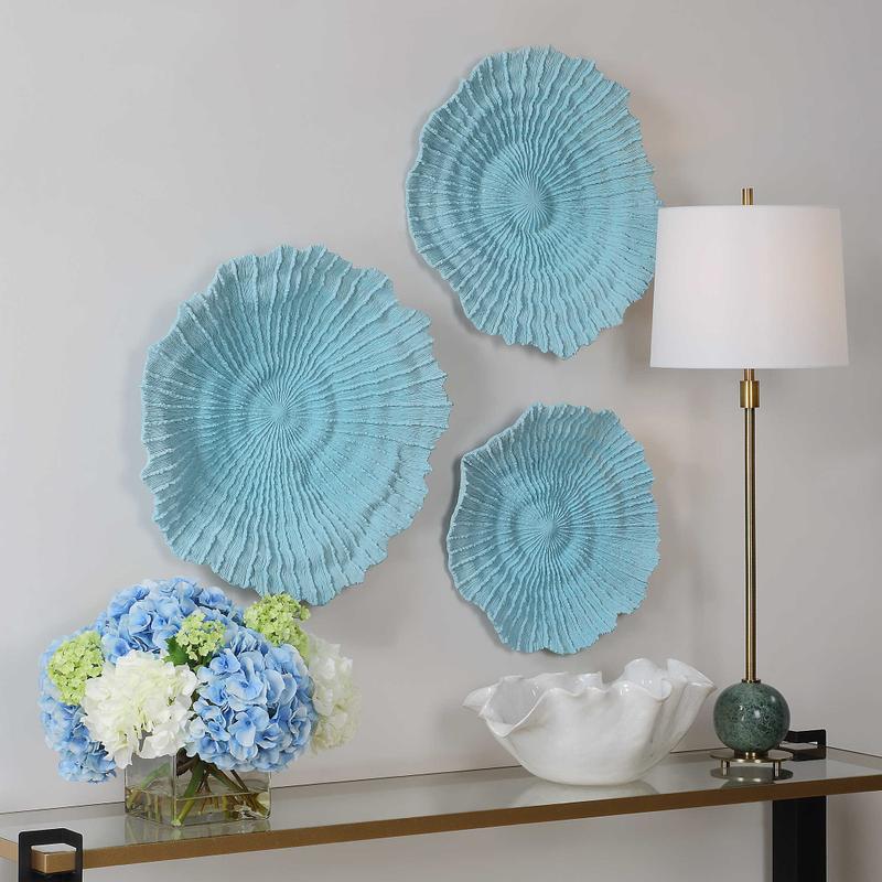 Ocean Gems Wall Decor, Blue, S/3 - from framed art to mirrors, create a focal point in any room | Image 1 | InSTYLE Home & Rugs