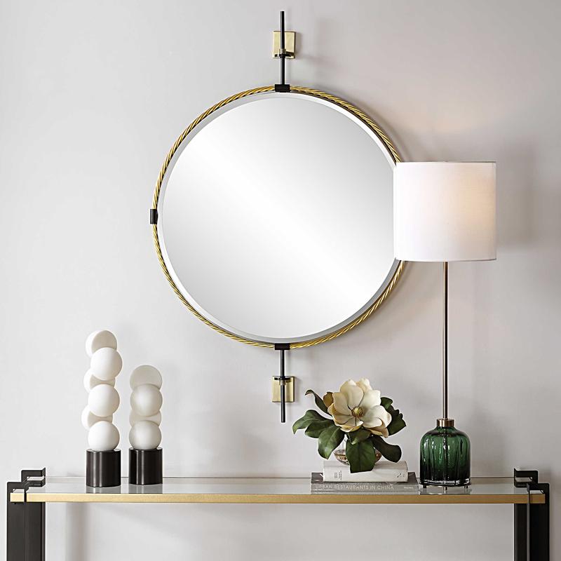Guardrail Round Mirror - perfect for enhancing light and creating a sense of space | Image 1 | InSTYLE Home & Rugs