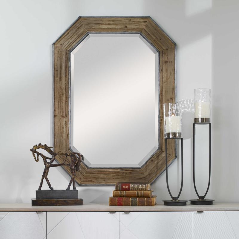 Siringo Octagonal Mirror - modern mirror with sleek design for contemporary interiors | Image 1 | InSTYLE Home & Rugs