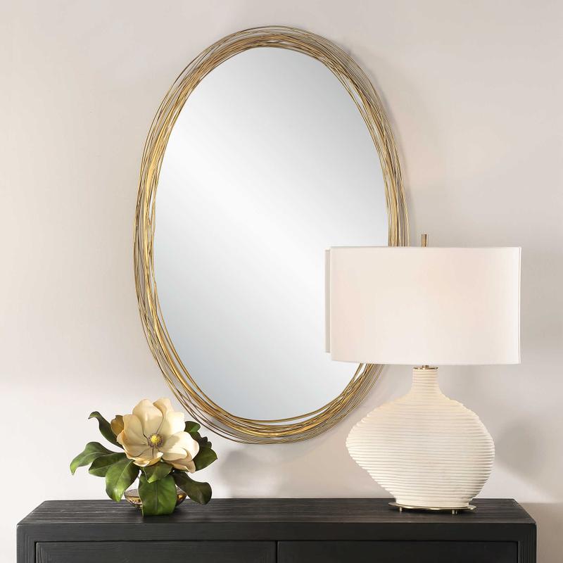 Gillian Oval Mirror - perfect for enhancing light and creating a sense of space | Image 1 | InSTYLE Home & Rugs