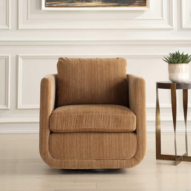 Abound Swivel Chair, Ginger - variety of styles from classic to contemporary | Image 1 | InSTYLE Home & Rugs