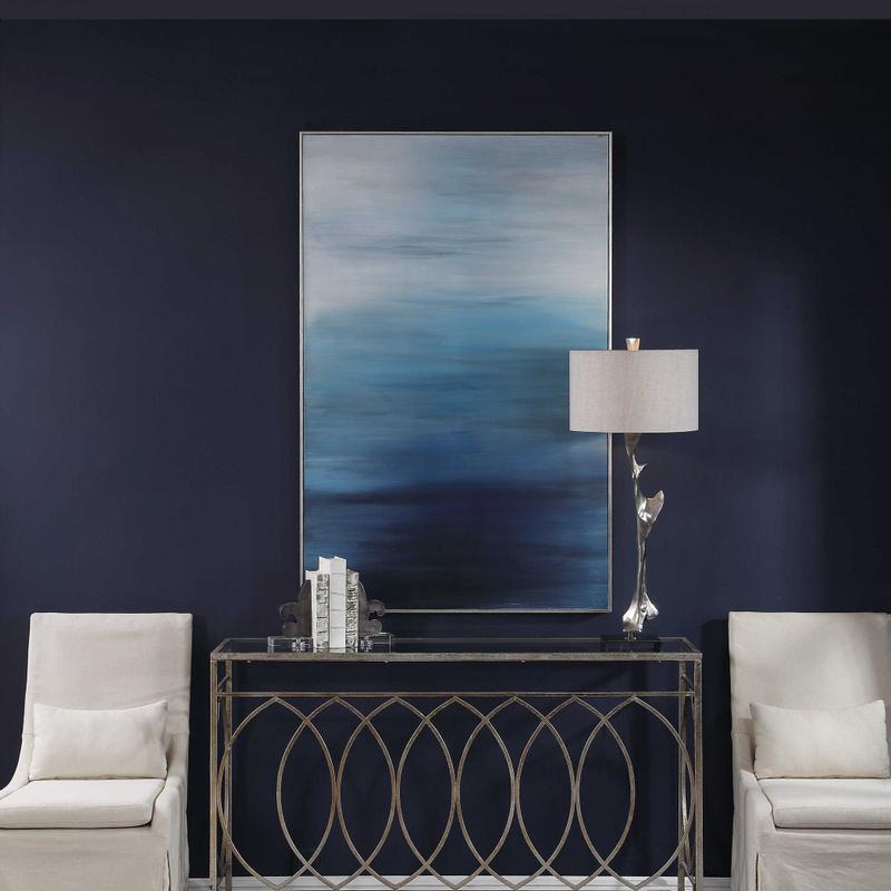 Moonlit Sea Hand Painted Canvas - timeless artwork that brings character to any space | Image 1 | InSTYLE Home & Rugs