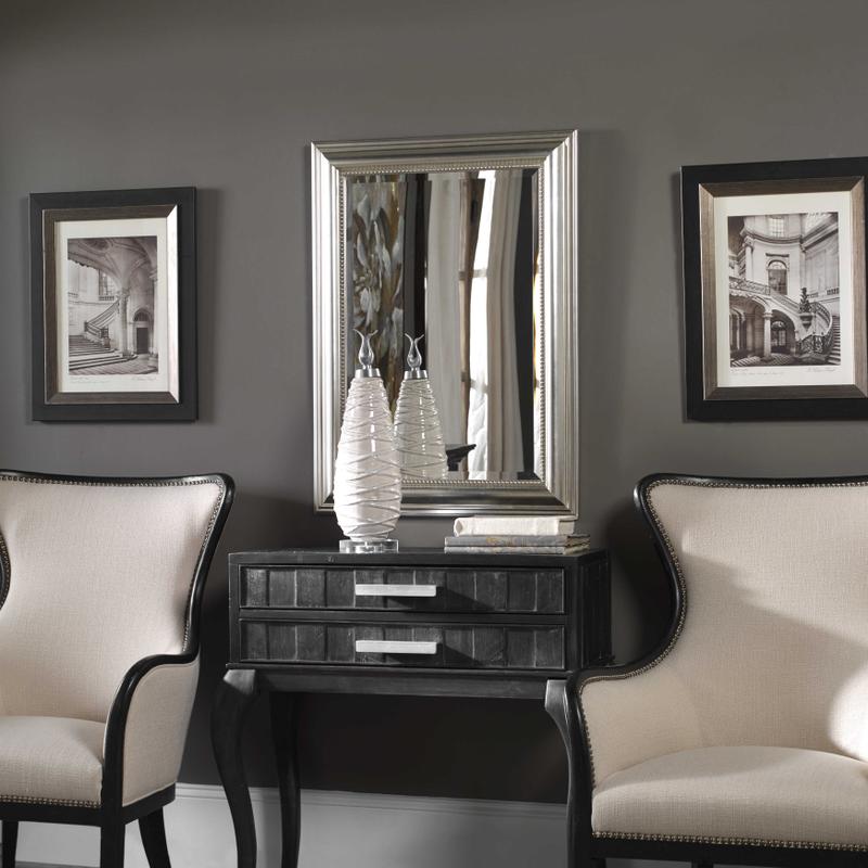Stuart Mirror, Silver - elegant mirror for adding style and light to any room | Image 1 | InSTYLE Home & Rugs