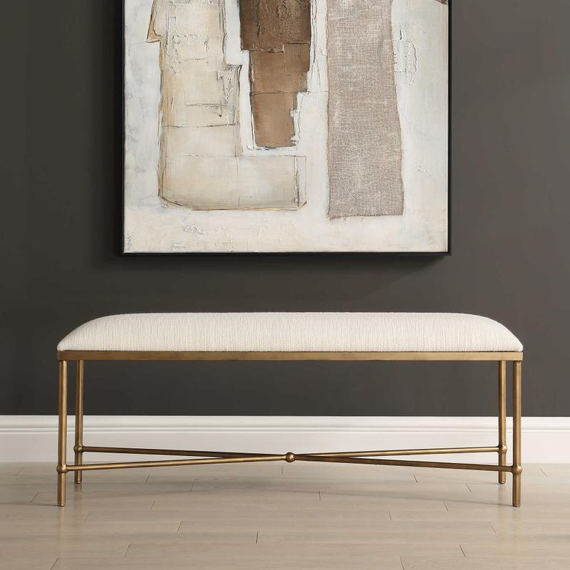 Avenham Bench, Gold - stylish bench for any space | Image 1 | InSTYLE Home & Rugs