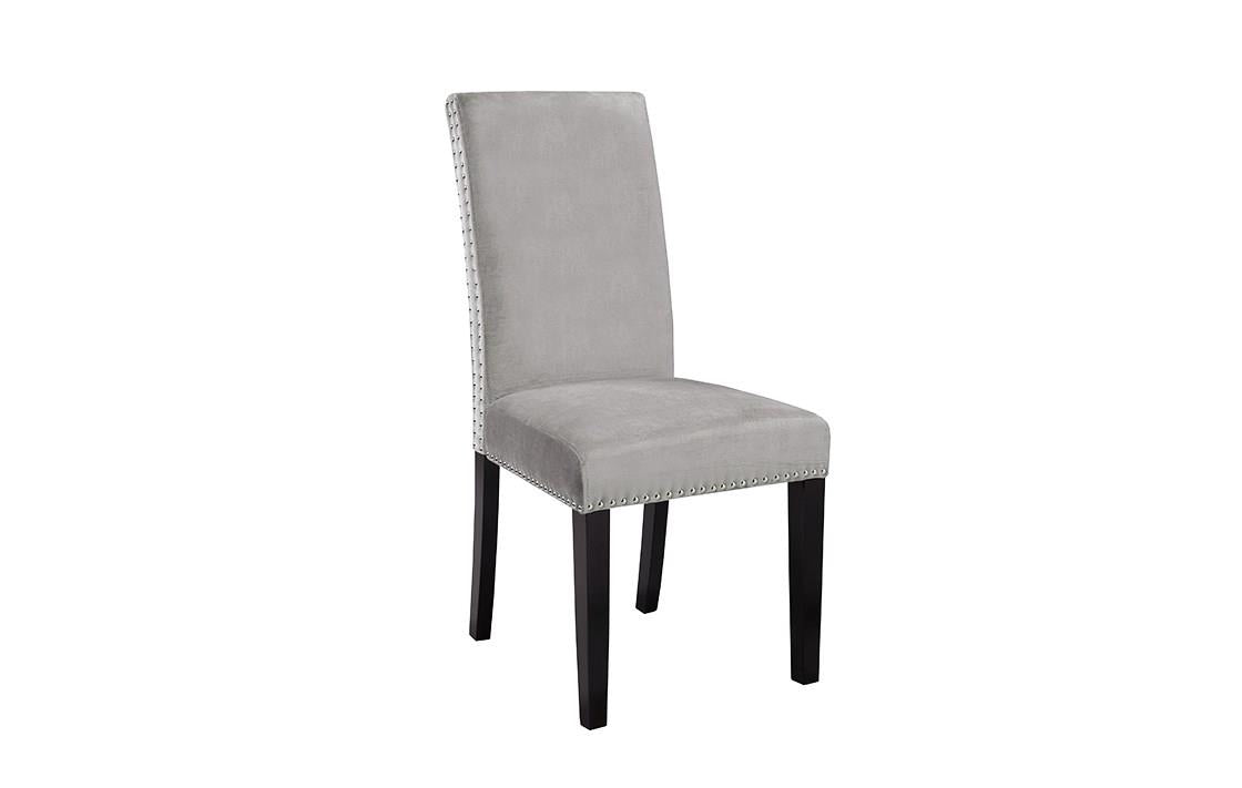 SCARPA Dining Chair Grey Velvet Double Studded GY9101D - stylish chairs for any table | Image 1 | InSTYLE Home & Rugs