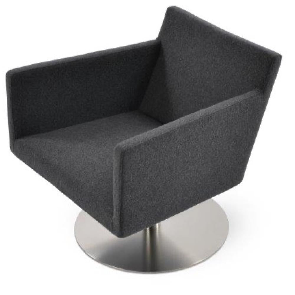 Harput Lounge Armchair Swivel Round - upholstered armchair with padded comfort | Image 1 | InSTYLE Home & Rugs