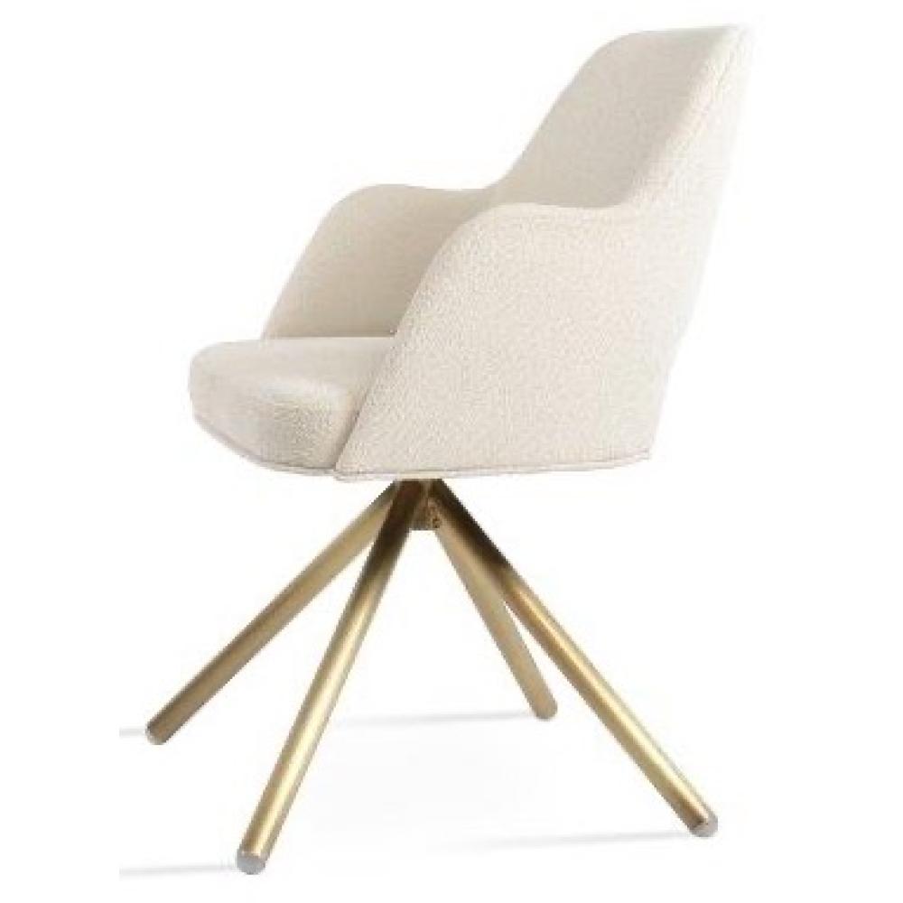 Marash Stick Swivel Dining Armchair - elegant seating for dining areas | Image 1 | InSTYLE Home & Rugs