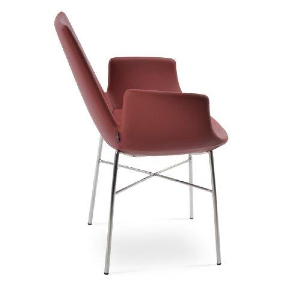 Eiffel Cross Armchair - upholstered armchair with padded comfort | Image 1 | InSTYLE Home & Rugs