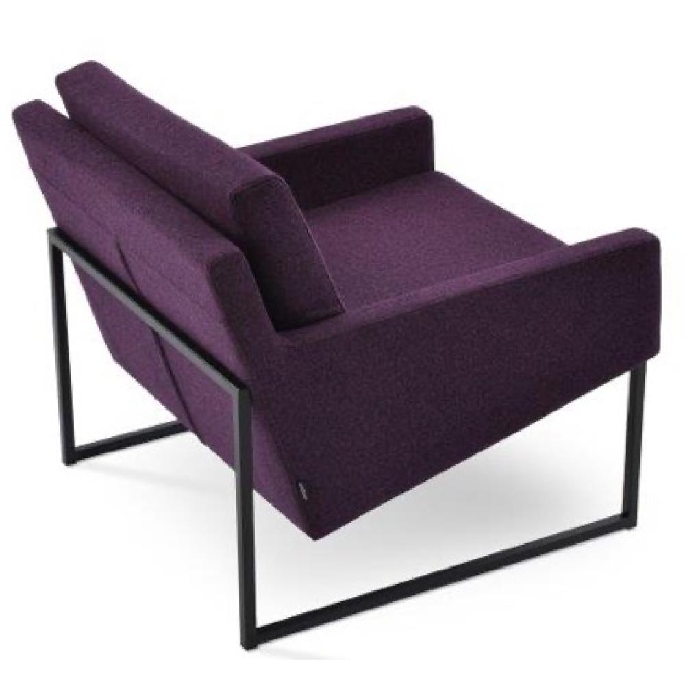 Nova Armchair Black Sled Base - upholstered armchair with padded comfort | Image 1 | InSTYLE Home & Rugs
