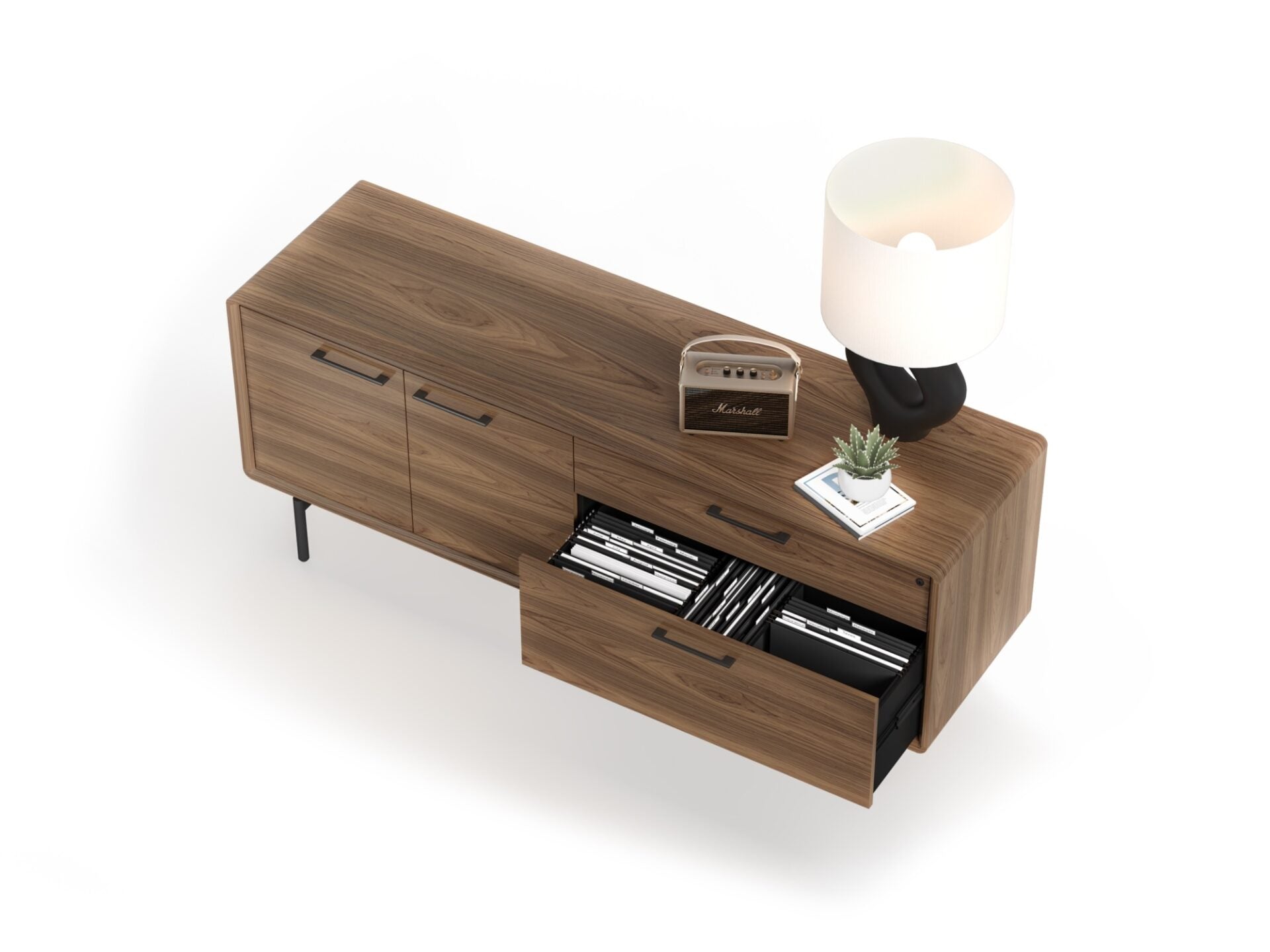 LINQ Office 6829 Storage Credenza - wooden storage credenza with drawers and cabinets for versatile storage | Image 2 | InSTYLE Home & Rugs