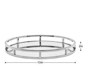 Round Stainless Steel Mirror Tray - available in various shapes, sizes, and materials | Image 3 | InSTYLE Home & Rugs