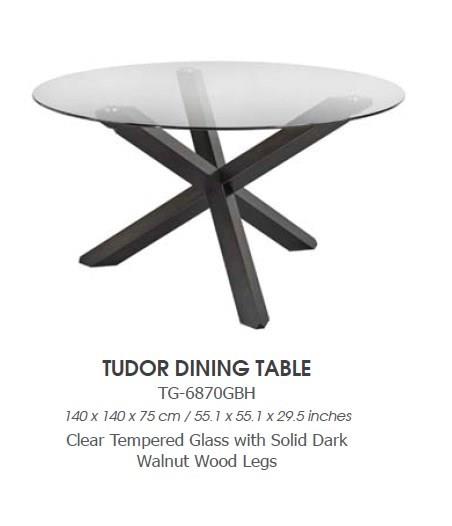 Tudor Wood Dining Table - elegant glass top for tables and furniture | Image 1 | InSTYLE Home & Rugs