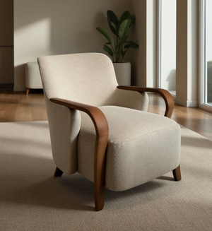 VALENCIA ACCENT CHAIR GY-AC-762 Taupe fabric - stylish accent chair to elevate your living room decor | Image 2 | InSTYLE Home & Rugs