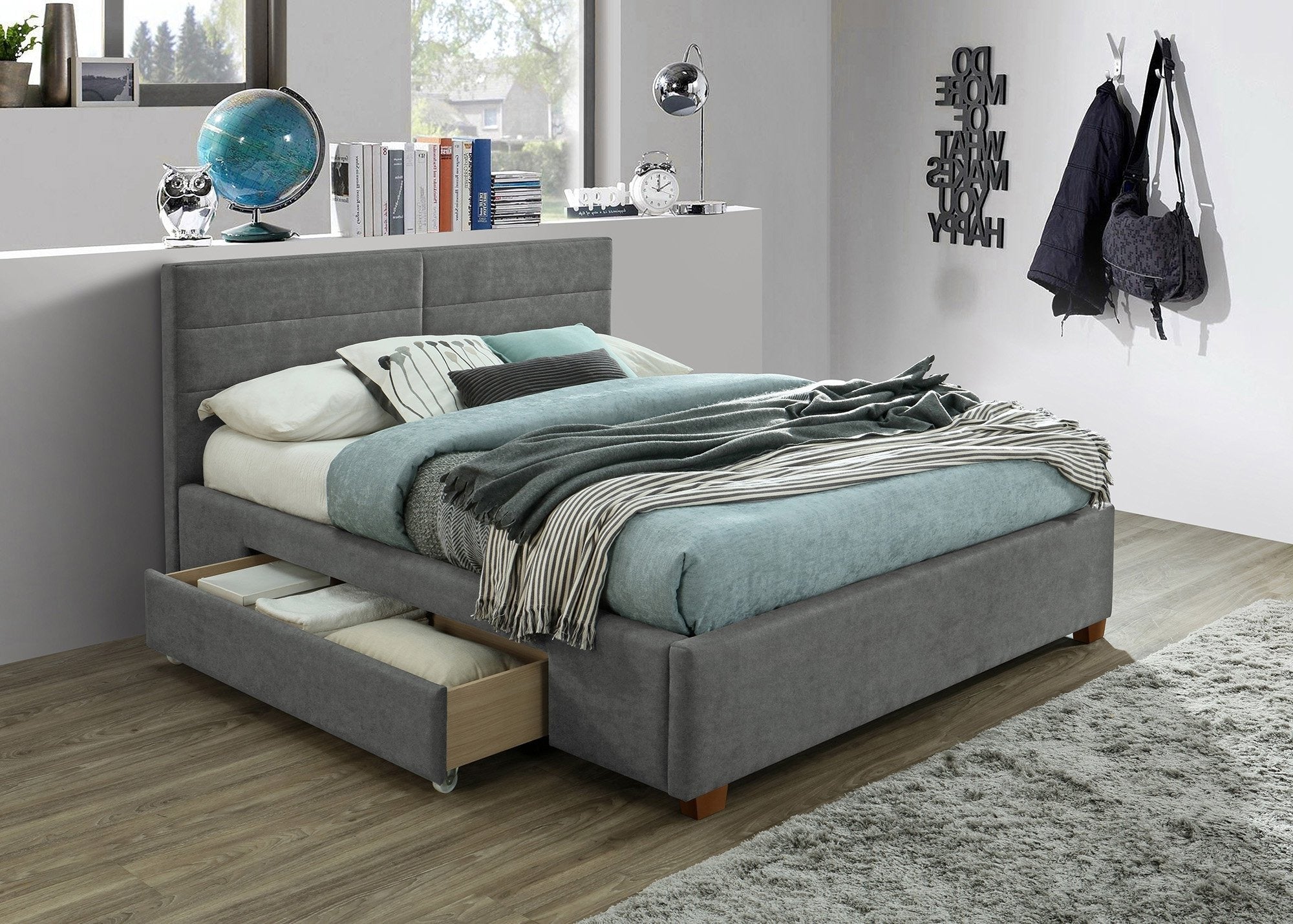 Emilio Platform Bed with Drawers - Storage Bed - www.instylehome.ca