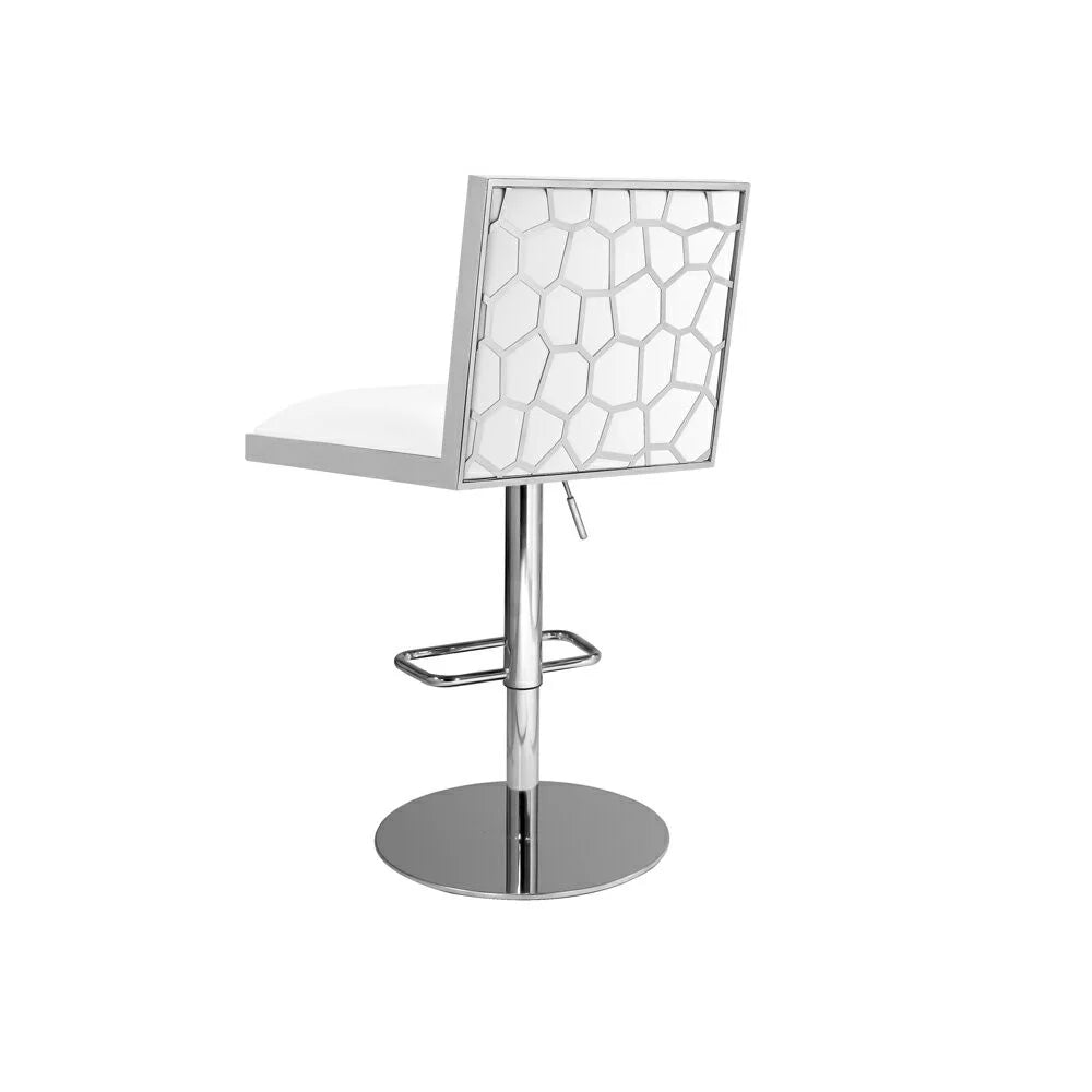 Wellington White Pu Fabric Bar Stool - stylish bar stool for home bars or kitchen counters | Image 2 | InSTYLE Home & Rugs