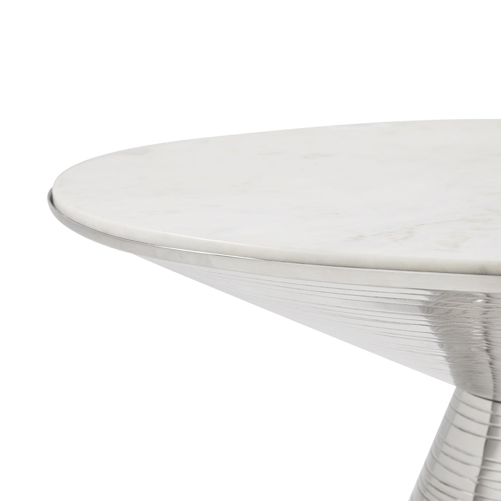 Valentine Coffee Table: White Marble With Silver Frame - modern design for any room | Image 2 | InSTYLE Home & Rugs