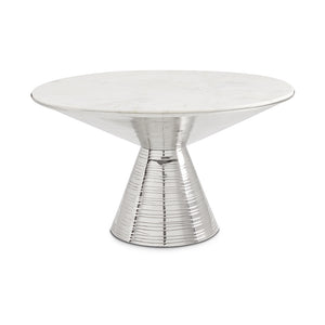 Valentine coffee table white marble Silver frame - modern white & silver coffee table | Image 1 | InSTYLE Home & Rugs