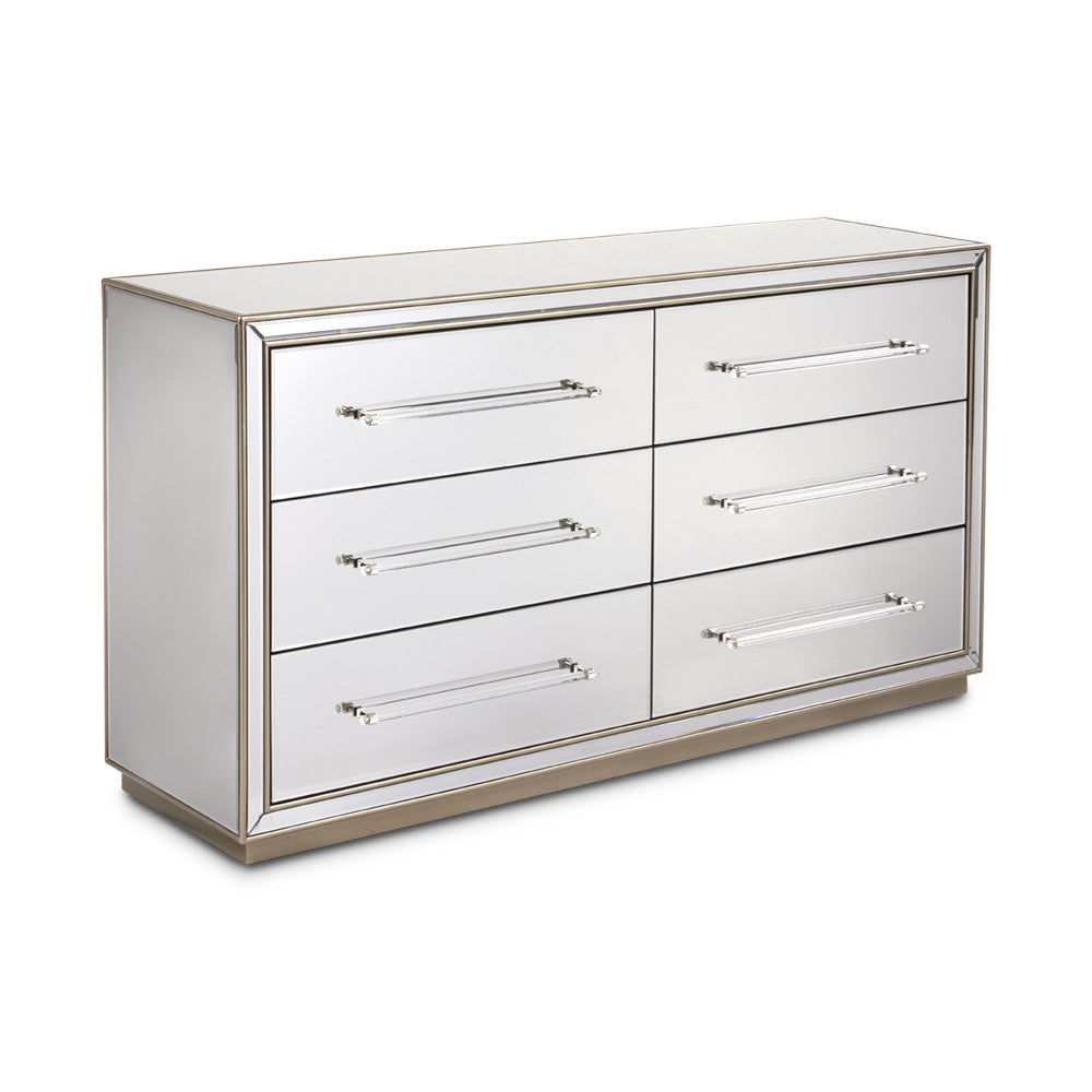 Mirrored 6-drawer Chest - durable drawer with smooth glide mechanism for daily use | Image 1 | InSTYLE Home & Rugs