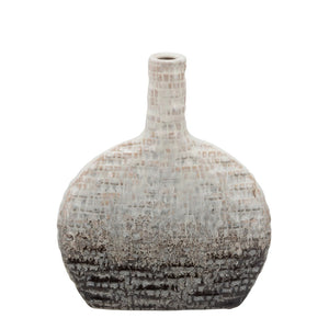 16020-03 2 tone vase textured oval beige