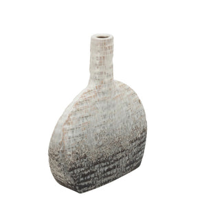 16020-03 2 tone vase textured oval beige